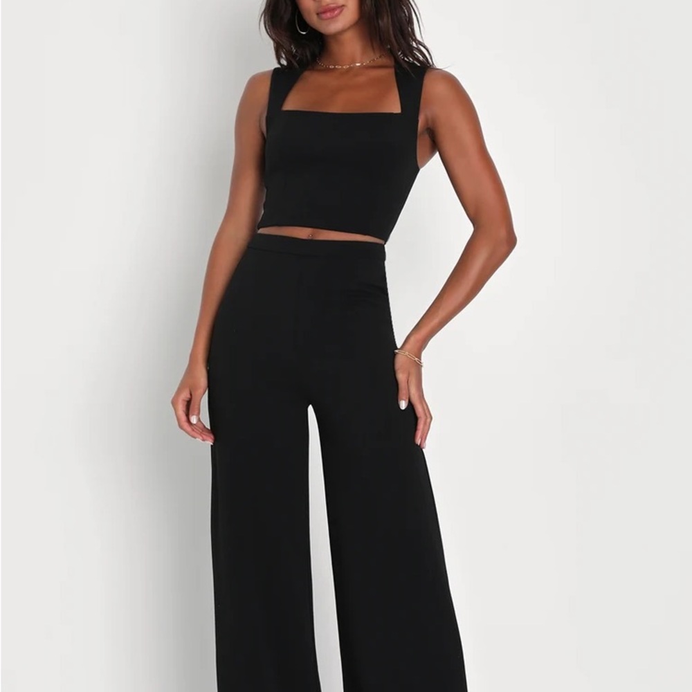 Lulus Enticing Endeavors Black Two-Piece Jumpsuit